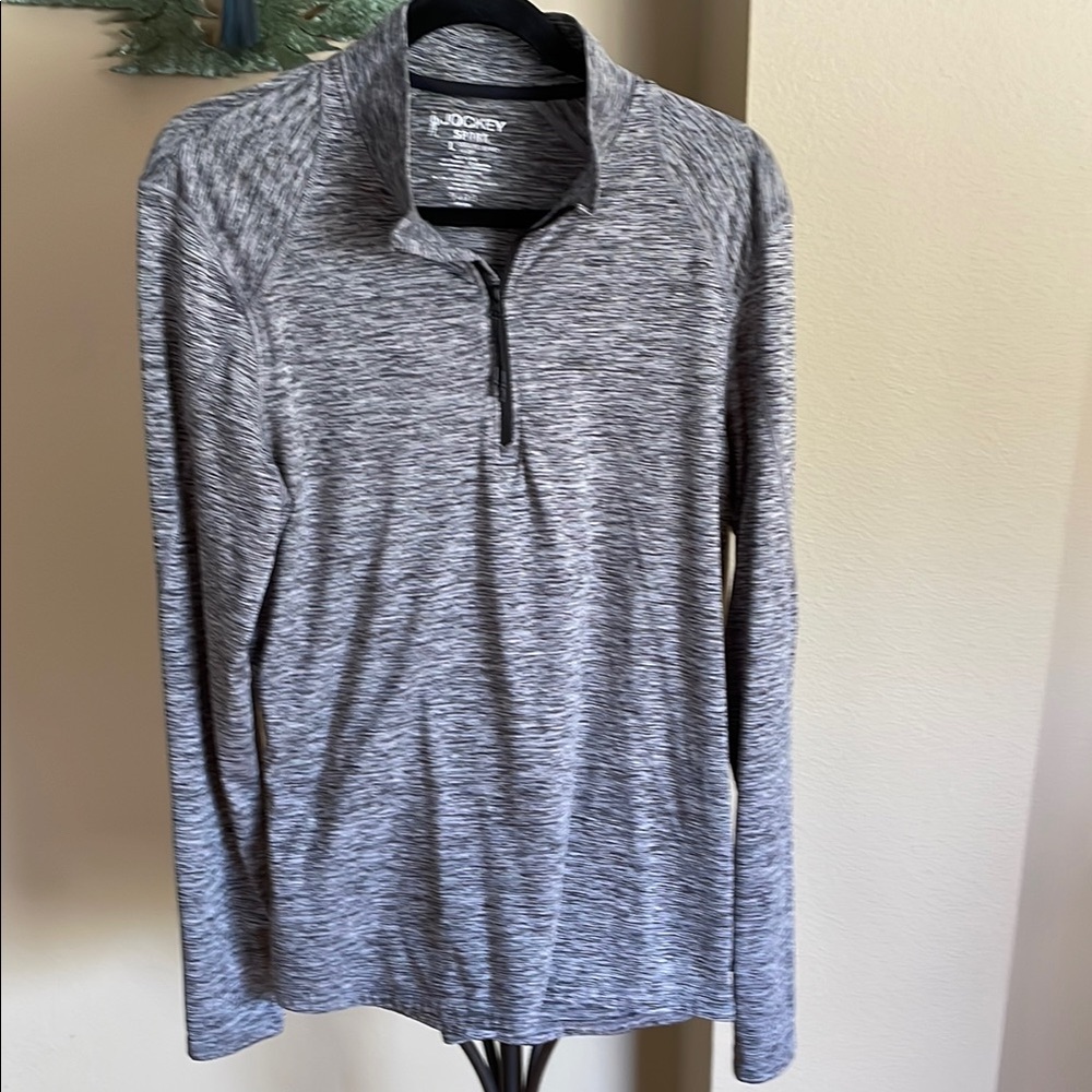 Gray Jockey Sport Large 1/4 Zip Pullover